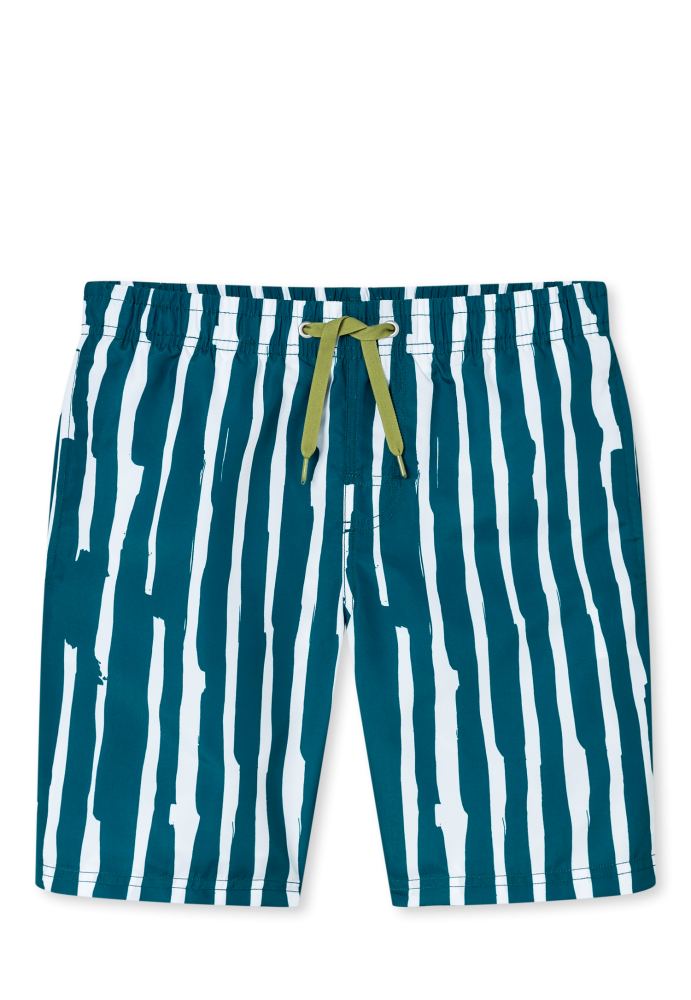 Schiesser Badeshorts blau/Weiss gemustert - Aqua für Jungen, Größe S, 100 % Polyester