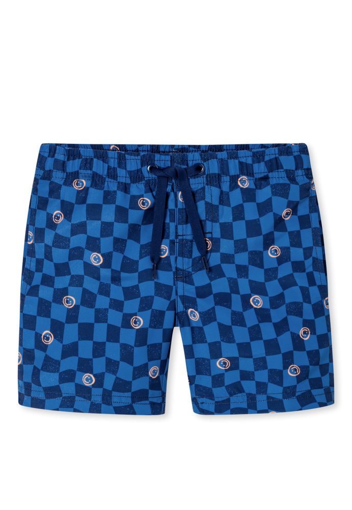 Schiesser Badeshorts Blau gemustert - Aqua für Jungen, Größe 6Y, 100 % Polyester