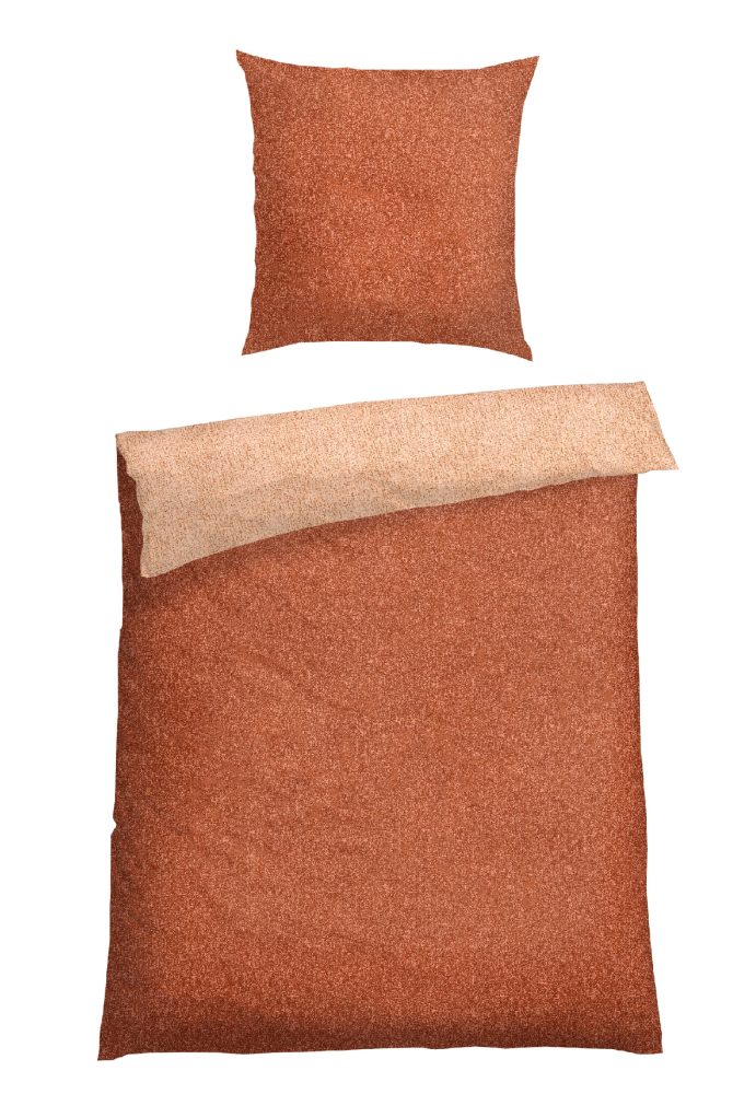 Schiesser Bettwäscheset 2-teilig Orange - SCHIESSER Home, Größe 135*200, 100 % Baumwolle