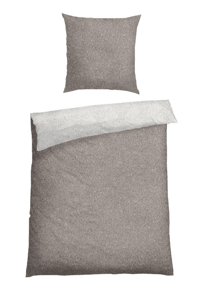 Schiesser Bettwäscheset 2-teilig Grau - SCHIESSER Home, Größe 135*200, 100 % Baumwolle