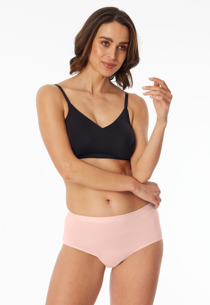 Schiesser Periodenslip 2er-Pack Schwarz/Rosa - Secret Care für Damen, Größe L, 85 % Polyester, 15 % Elasthan
