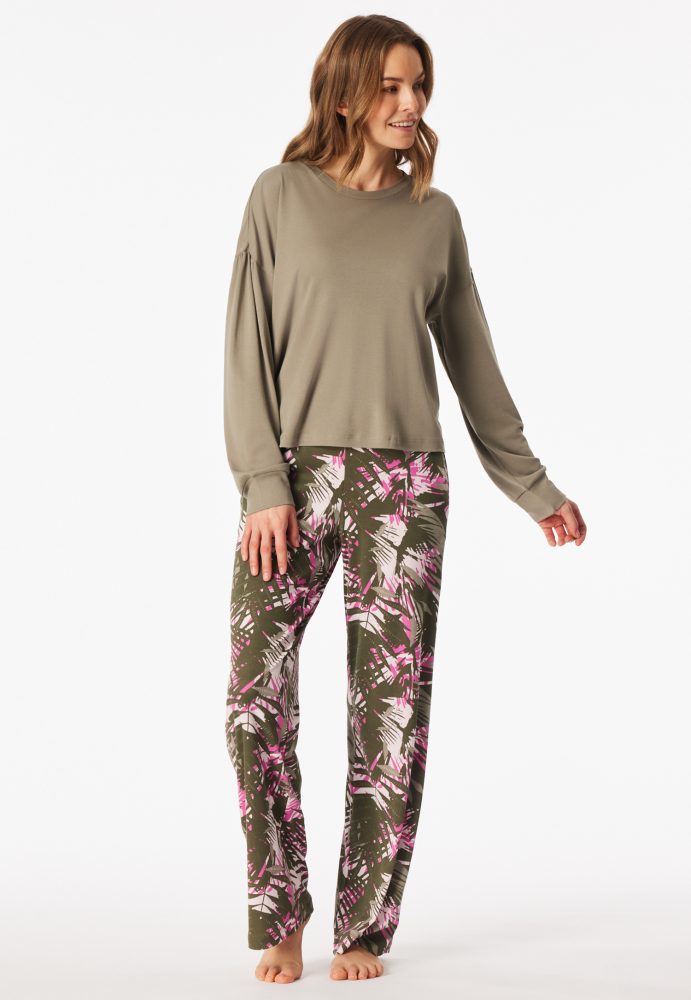 Schiesser Schlafanzug Bunt gemustert - Modern Nightwear für Damen, Größe M, 65 % Modal, 35 % Baumwolle