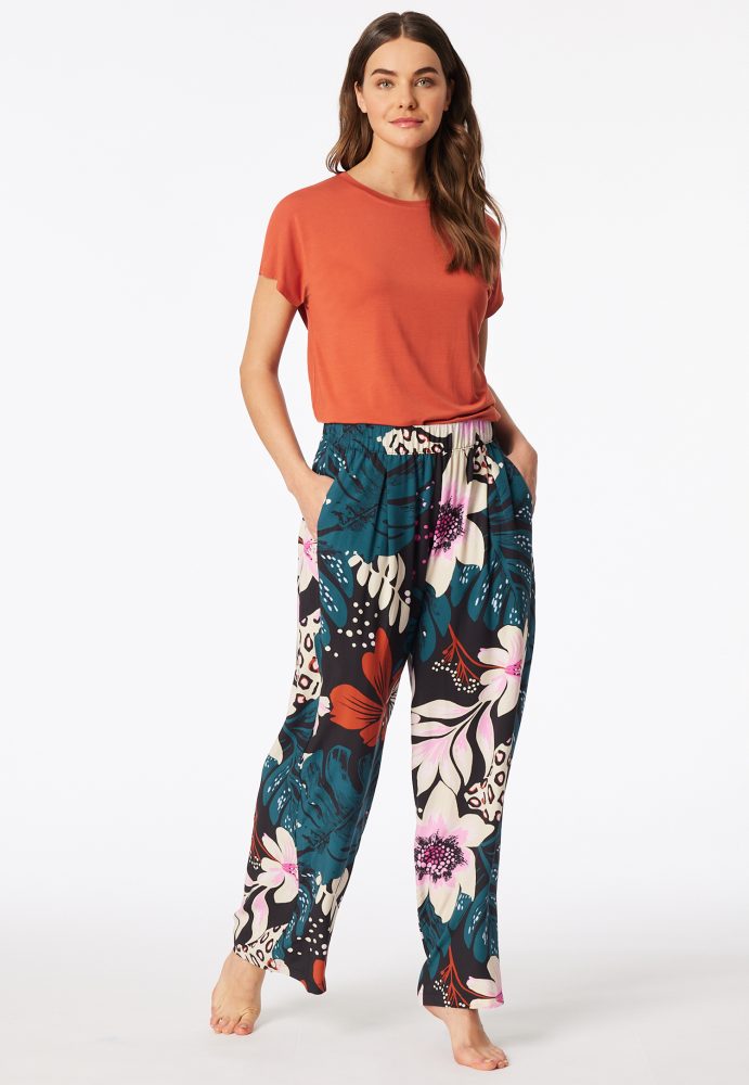 Schiesser Hose Bunt gemustert - Mix+Relax für Damen, Größe XS, 100 % Viskose