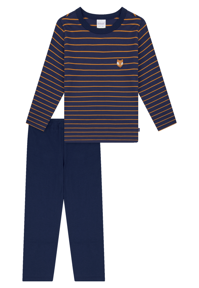 Schiesser Schlafanzug Rot/Blau gestreift - Kids Nightwear für Jungen, Größe 4Y, 100 % Baumwolle