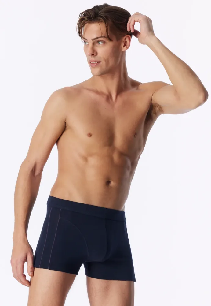 Schiesser Enge Boxershorts Dunkelblau - Comfort Fit für Herren, Größe M, 95 % Baumwolle, 5 % Elasthan