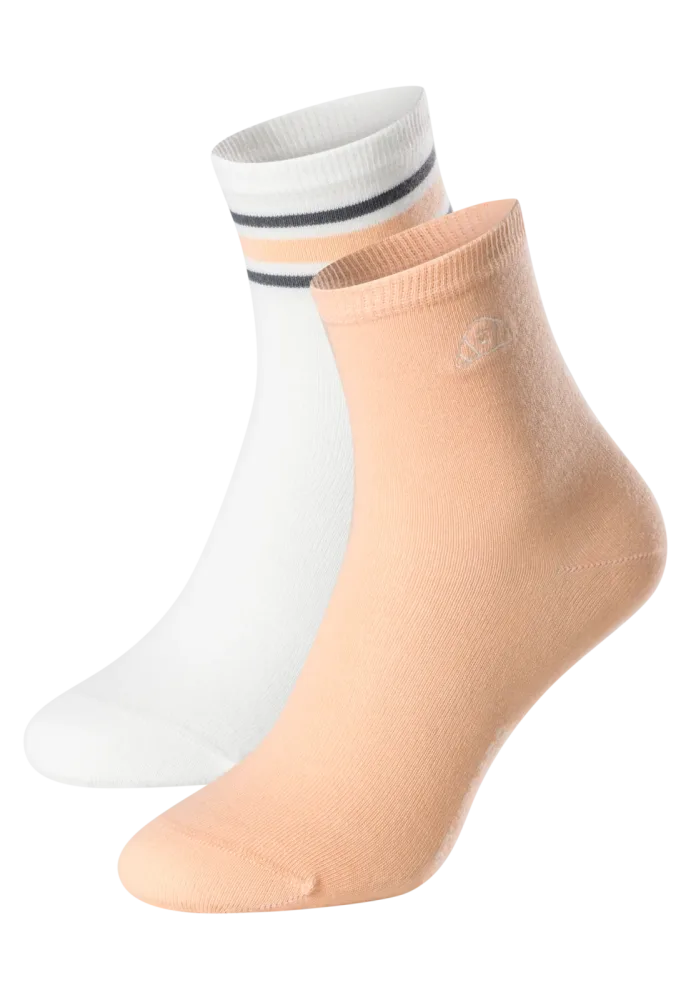 Schiesser Socken Damen 2er-Pack Orange/Weiss - Fashion für Damen, Größe 35/38, 77 % Baumwolle, 22 % Polyamid, 1 % Elasthan