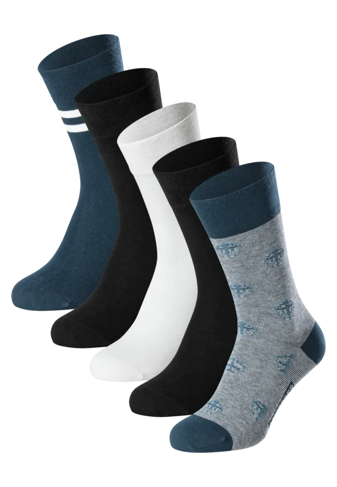 Schiesser Socken Herren 5er-Pack Bunt - Fashion für Herren, Größe 39/42, 77 % Baumwolle, 22 % Polyamid, 1 % Elasthan