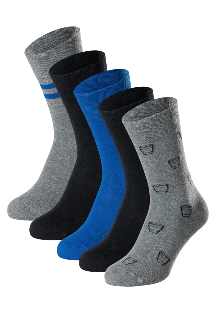 Schiesser Socken Herren 5er-Pack Bunt - Fashion für Herren, Größe 43/46, 77 % Baumwolle, 22 % Polyamid, 1 % Elasthan