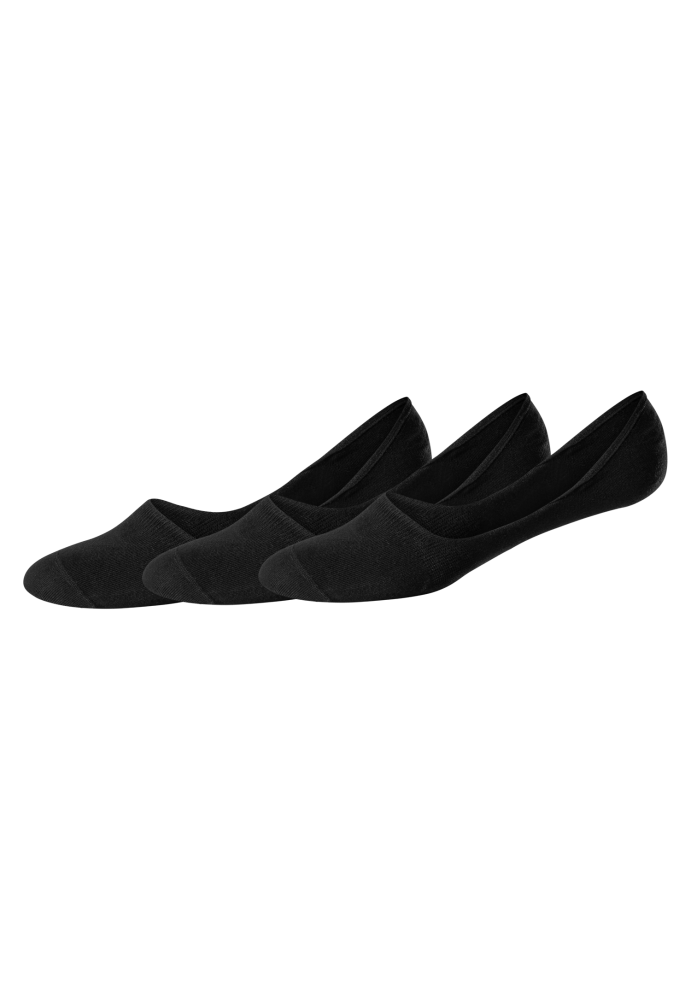 Schiesser Füßlinge 3er-Pack Schwarz - Long Life Cool für Herren, Größe 43/44, 69 % Baumwolle, 30 % Polyamid, 1 % Elasthan