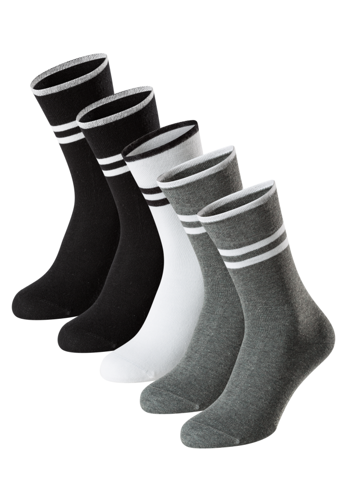Schiesser Socken Herren 5er-Pack Bunt - Bluebird für Herren, Größe 43/46, 77 % Baumwolle, 22 % Polyamid, 1 % Elasthan