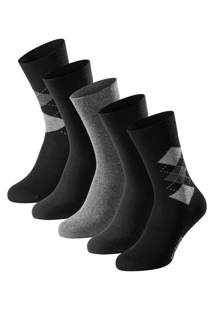 Schiesser Socken Herren 5er-Pack Bunt - Bluebird für Herren, Größe 39/42, 77 % Baumwolle, 22 % Polyamid, 1 % Elasthan