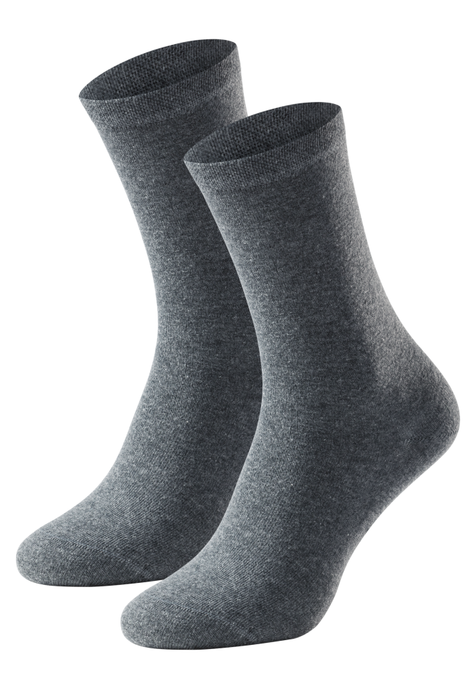 Schiesser Socken Damen 2er-Pack Grau - 95/5 für Damen, Größe 35/38, 98 % Baumwolle, 2 % Elasthan