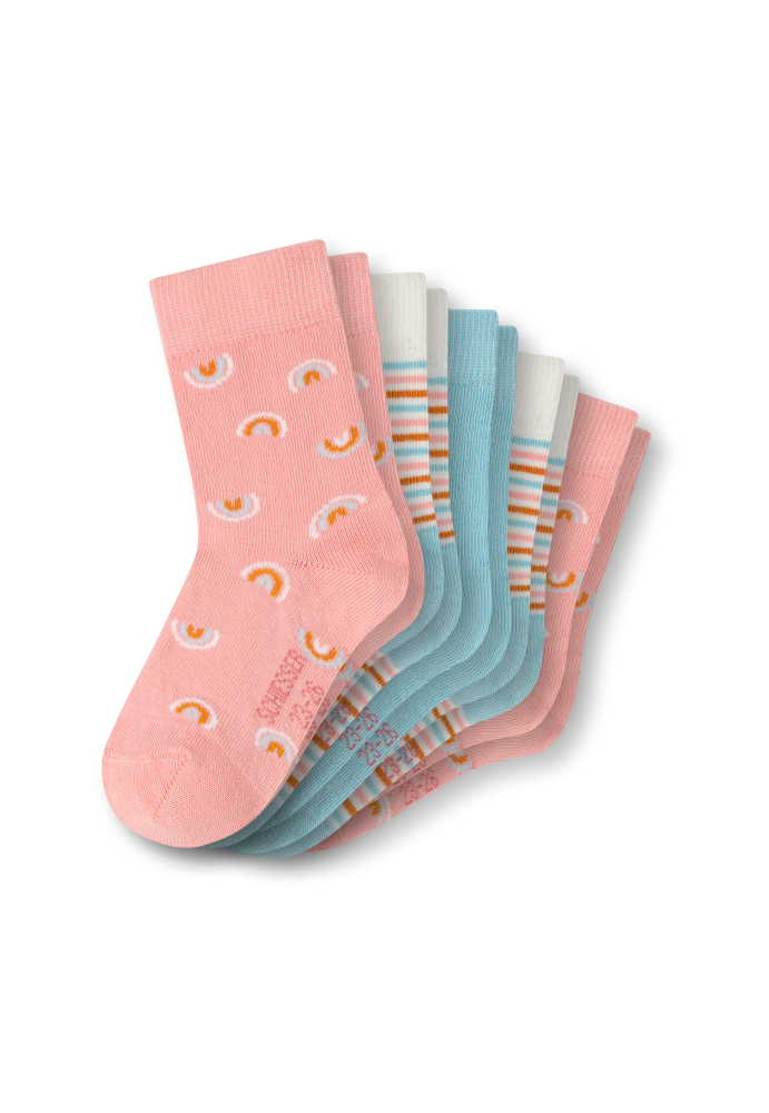 Schiesser Socken Mädchen 5er-Pack Bunt - Legwear Kids für Mädchen, Größe 4Y, 75 % Baumwolle, 24 % Polyamid, 1 % Elasthan