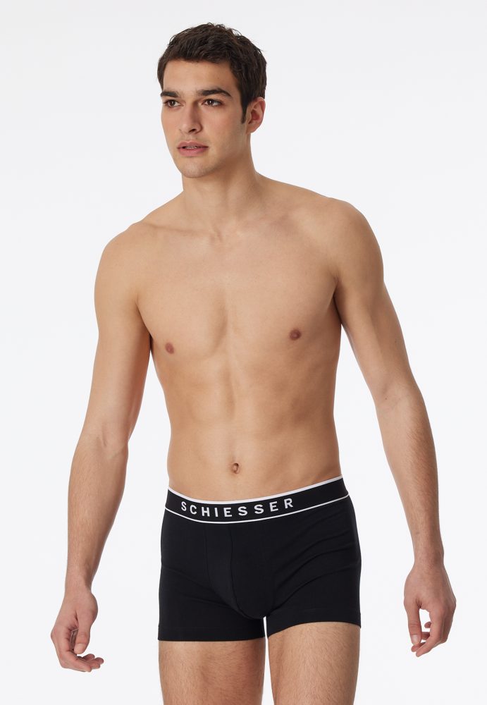 Schiesser Enge Boxershorts 5er-Pack Schwarz - 95/5 für Herren, Größe L, 95 % Baumwolle, 5 % Elasthan