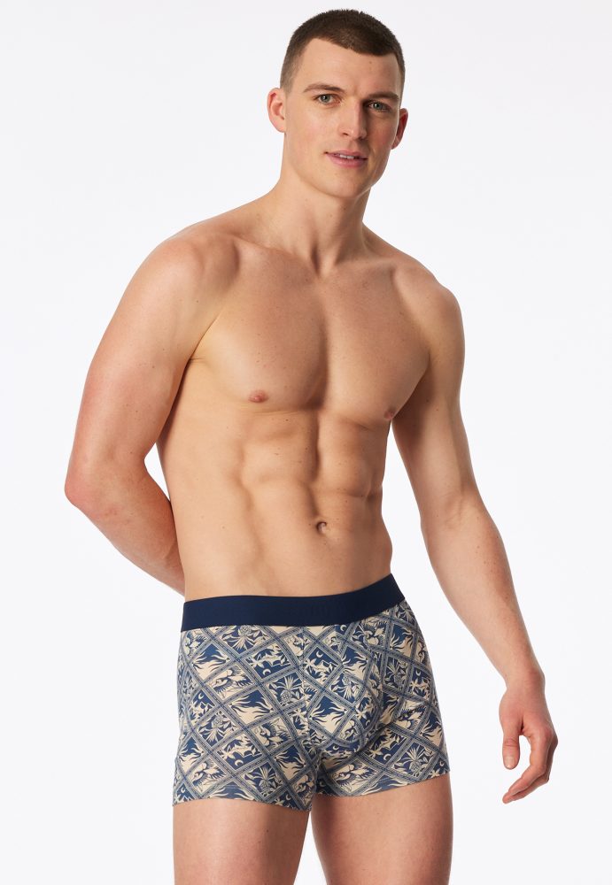 Schiesser Enge Boxershorts 5er-Pack Blau/Weiss gemustert - 95/5 für Herren, Größe S, 95 % Baumwolle, 5 % Elasthan