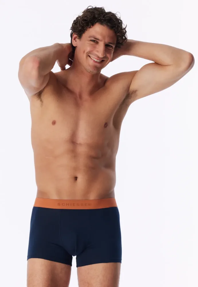Schiesser Enge Boxershorts 5er-Pack Dunkelblau - 95/5 für Herren, Größe L, 95 % Baumwolle, 5 % Elasthan