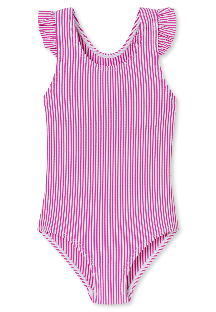 Schiesser Badeanzug Pink gestreift - Aqua für Mädchen, Größe 4Y, 56 % Polyester, 5 % Elasthan, 39 % Polyamid