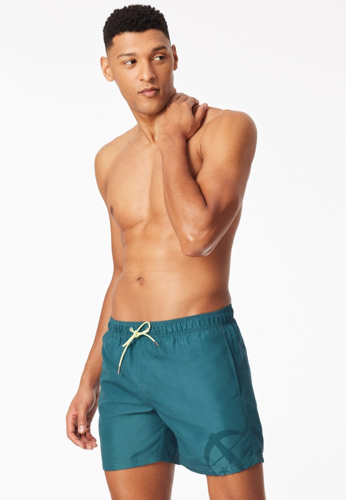 Schiesser Badeshorts Petrol - Aqua für Herren, Größe L, 100 % Polyester