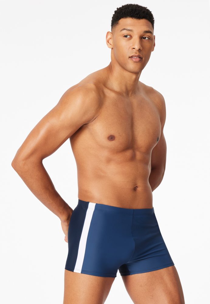 Schiesser Badehose Blau/Schwarz - Aqua für Herren, Größe S, 82 % Polyamid, 18 % Elasthan