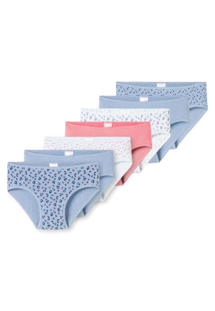 Schiesser Slip 7er-Pack Bunt gemustert - 95/5 für Mädchen, Größe 3Y, 95 % Baumwolle, 5 % Elasthan