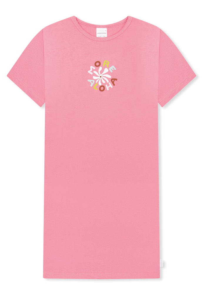 Schiesser Nachthemd kurzarm Pink - Kids Nightwear für Mädchen, Größe 3Y, 100 % Baumwolle