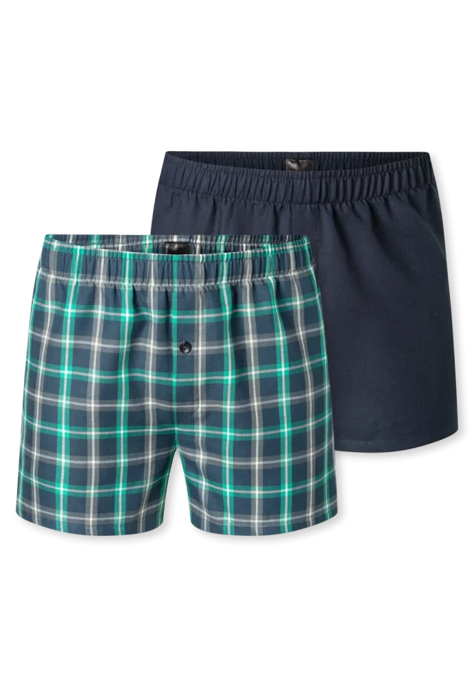 Schiesser Boxershorts Blau gemustert - Boxershorts Multipacks für Jungen, Größe S, 100 % Baumwolle