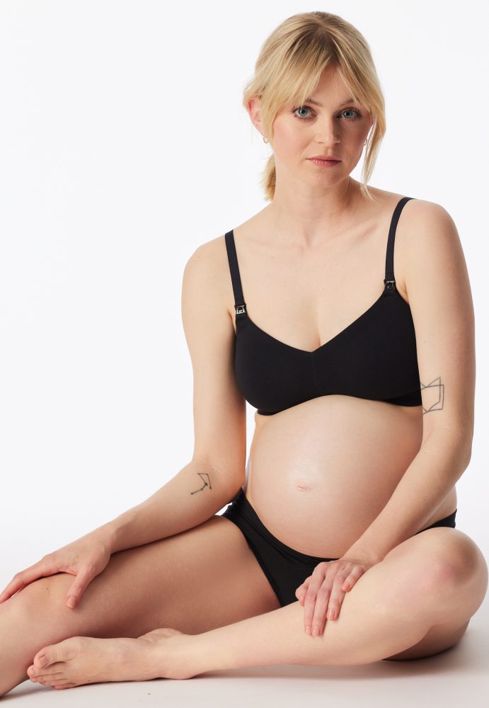 Schiesser Soft-Bra Schwangerschaftswäsche schwarz - Unique Maternity für Damen, Größe 40, 90 % Baumwolle, 10 % Elasthan