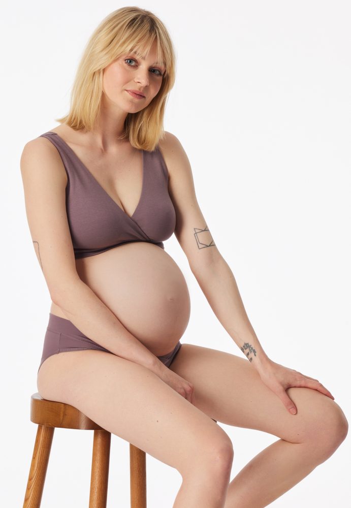 Schiesser Bustier Schwangerschaftswäsche mauve - Unique Maternity für Damen, Größe 40, 90 % Baumwolle, 10 % Elasthan