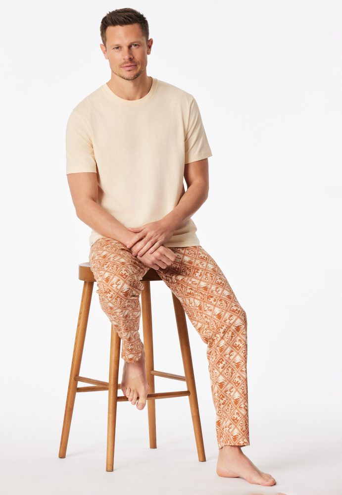 Schiesser T-Shirt Off-White - Mix+Relax für Herren, Größe L, 100 % Baumwolle