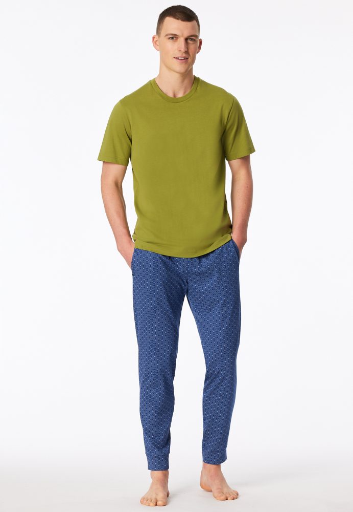 Schiesser T-Shirt Grün - Mix+Relax für Herren, Größe M, 100 % Baumwolle
