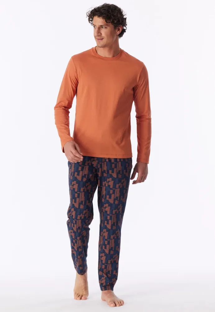 Schiesser Shirt Orange - Mix+Relax für Herren, Größe S, 100 % Baumwolle