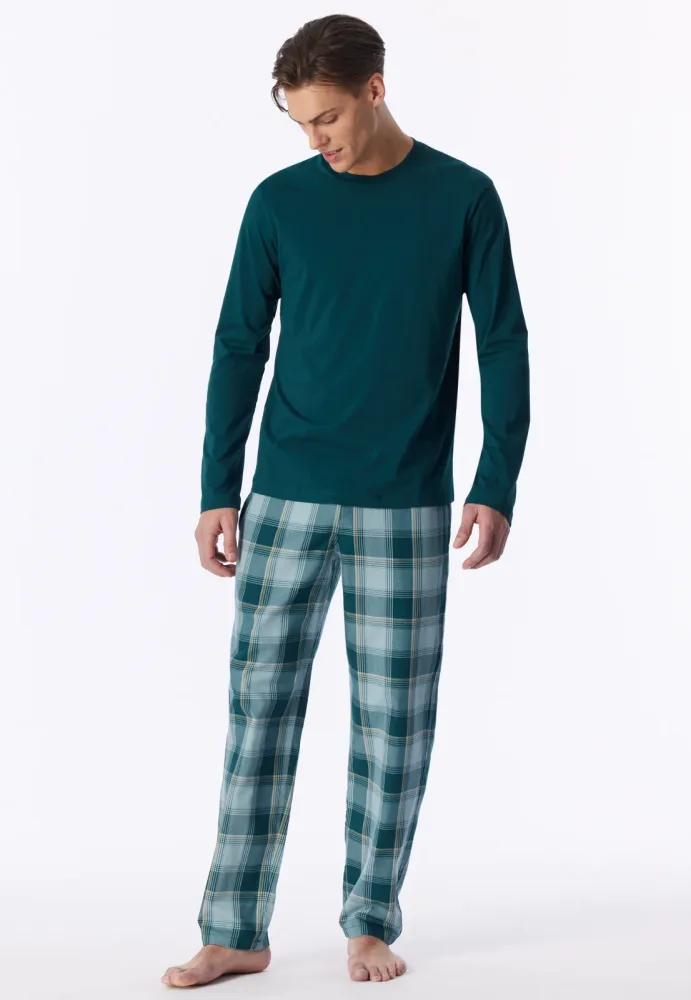 Schiesser Shirt Petrol - Mix+Relax für Herren, Größe L, 100 % Baumwolle