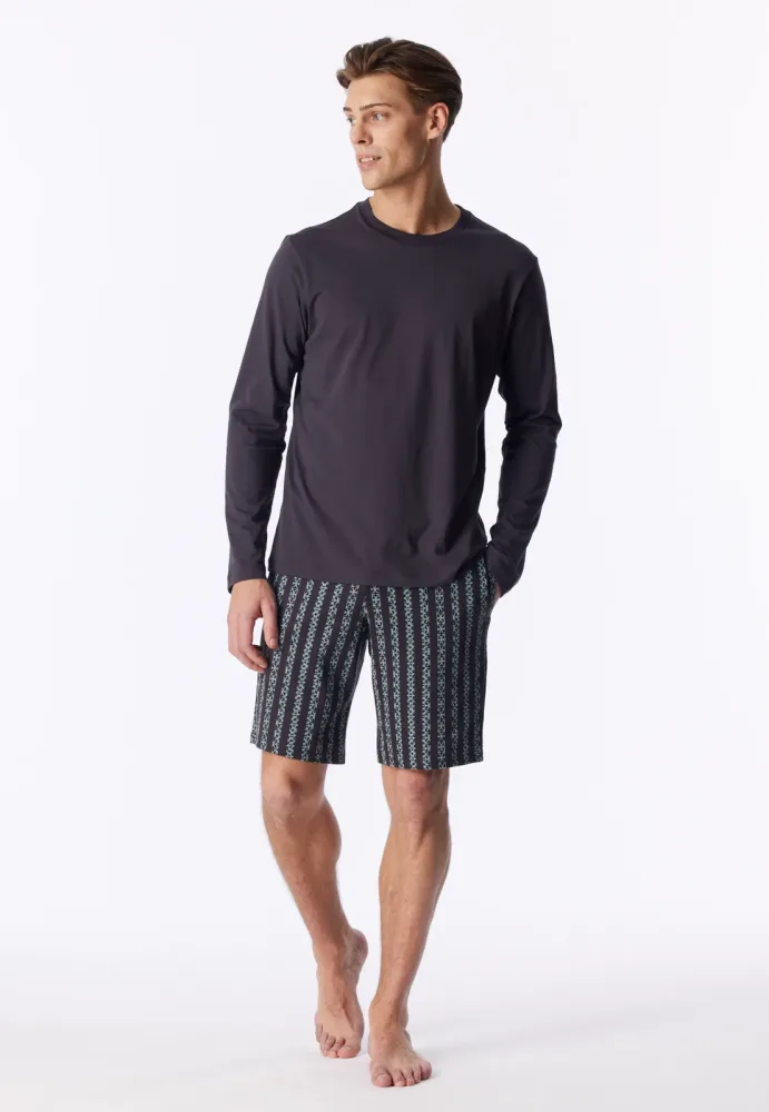 Schiesser Shirt Anthrazit - Mix+Relax für Herren, Größe S, 100 % Baumwolle