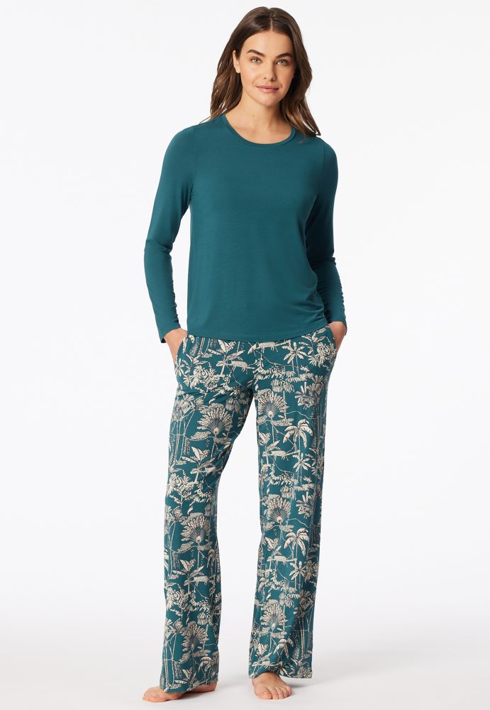 Schiesser Shirt Petrol - Mix+Relax für Damen, Größe S, 95 % Modal, 5 % Elasthan