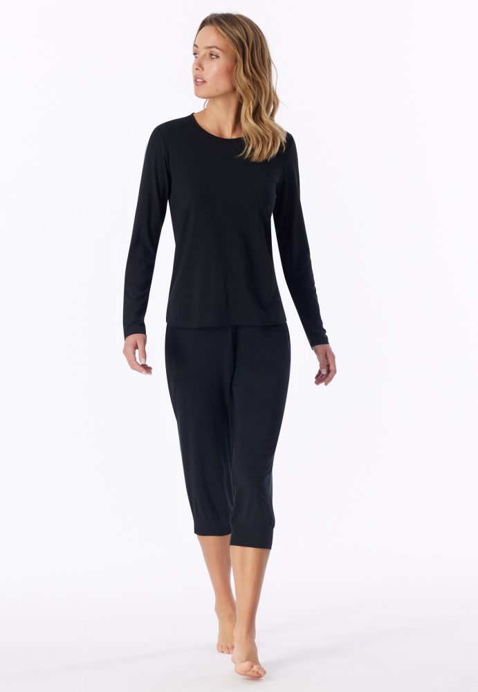 Schiesser Shirt Schwarz - Mix+Relax für Damen, Größe XS, 95 % Modal, 5 % Elasthan