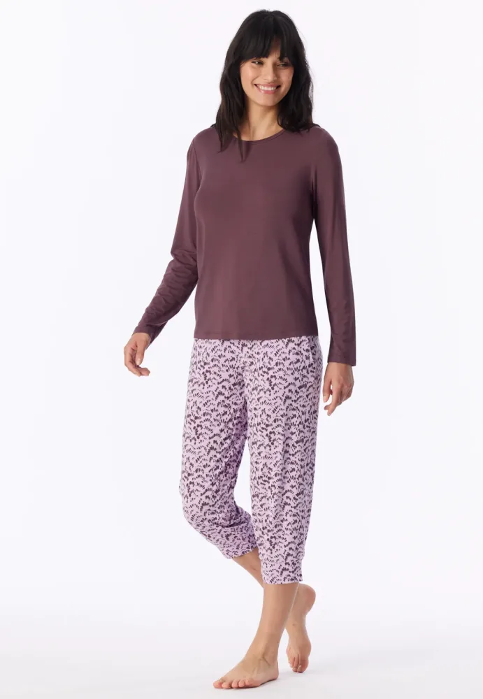 Schiesser Shirt Bordeaux - Mix+Relax für Damen, Größe XS, 95 % Modal, 5 % Elasthan