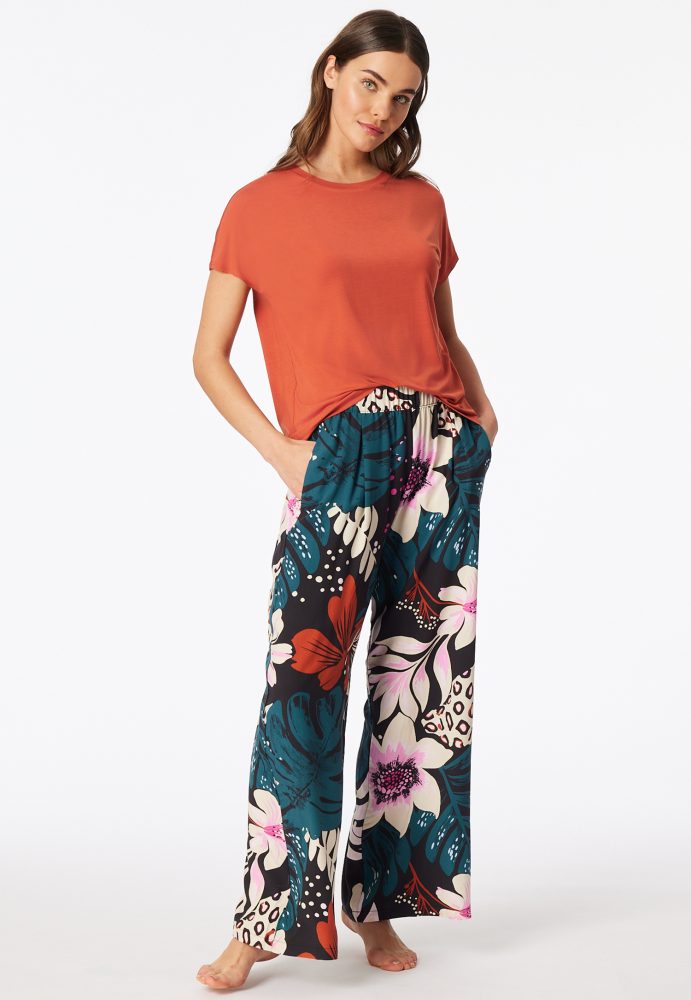 Schiesser T-Shirt Orange - Mix+Relax für Damen, Größe S, 95 % Modal, 5 % Elasthan