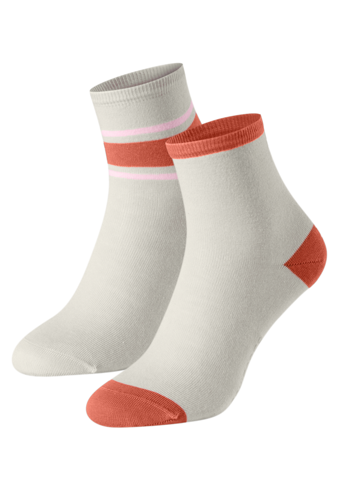 Schiesser Socken Damen 2er-Pack Bunt - Fashion für Damen, Größe 35/38, 77 % Baumwolle, 22 % Polyamid, 1 % Elasthan