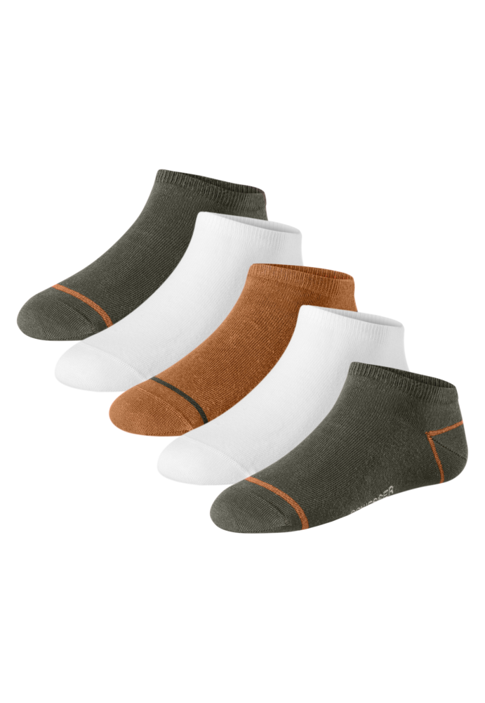 Schiesser Sneakersocken Herren 5er-Pack Bunt - Fashion für Herren, Größe 39/42, 77 % Baumwolle, 22 % Polyamid, 1 % Elasthan