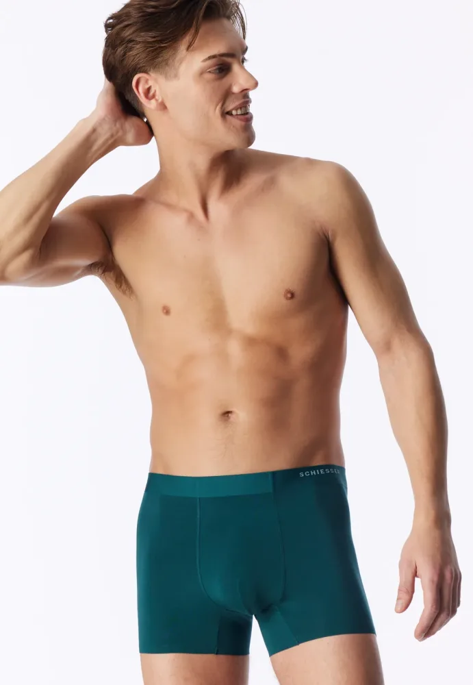 Schiesser Enge Boxershorts Petrol - Modern Bonded für Herren, Größe L, 90 % Modal, 10 % Elasthan
