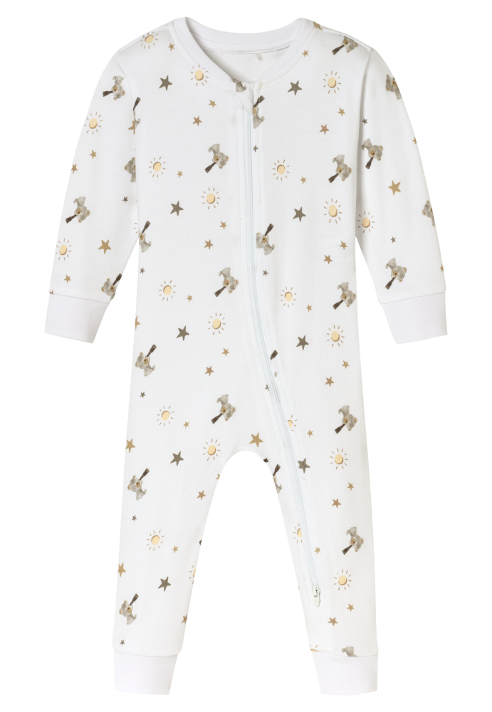 Schiesser Strampler Weiss gemustert - Baby, Größe 24M, 100 % Baumwolle