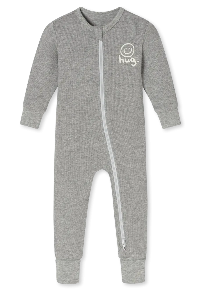 Schiesser Strampler Doppelripp Grau - Baby, Größe 12M, 95 % Baumwolle, 5 % Elasthan