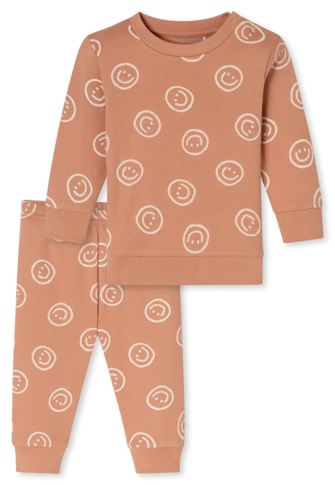 Schiesser Schlafanzug Feinripp Orange gemustert - Baby, Größe 3M, 100 % Baumwolle