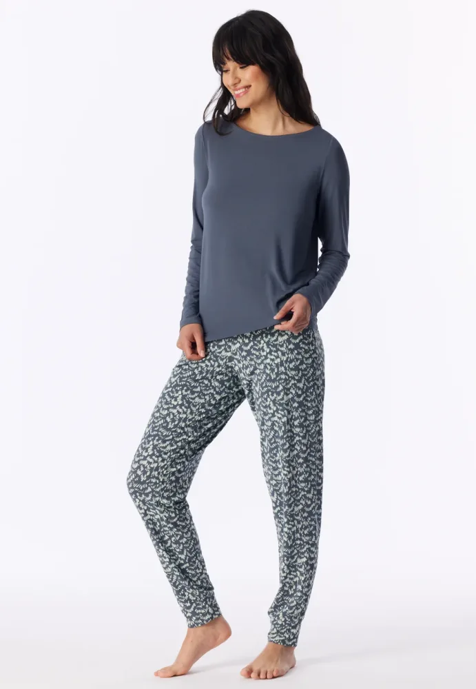 Schiesser Shirt U-Boot-Ausschnitt Blau - Mix+Relax für Damen, Größe XS, 95 % Modal, 5 % Elasthan