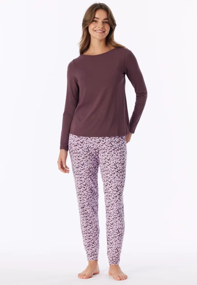 Schiesser Shirt U-Boot-Ausschnitt Braun - Mix+Relax für Damen, Größe S, 95 % Modal, 5 % Elasthan