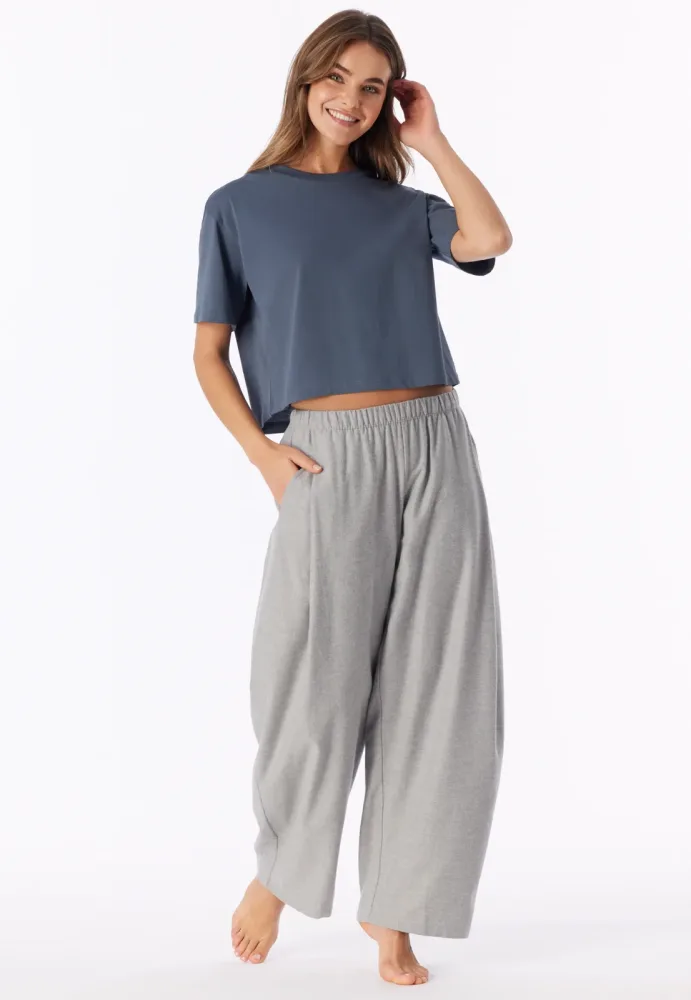 Schiesser Hose Grau - Mix+Relax für Damen, Größe 3XL, 100 % Baumwolle