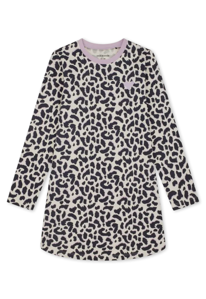 Schiesser Nachthemd langarm Bunt gemustert - Nightwear für Mädchen, Größe 4Y, 100 % Baumwolle