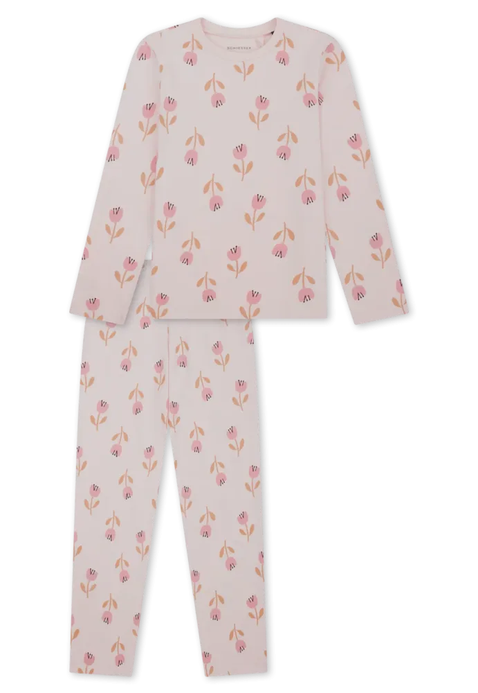 Schiesser Schlafanzug Rosa gemustert - Nightwear für Mädchen, Größe 6Y, 100 % Baumwolle