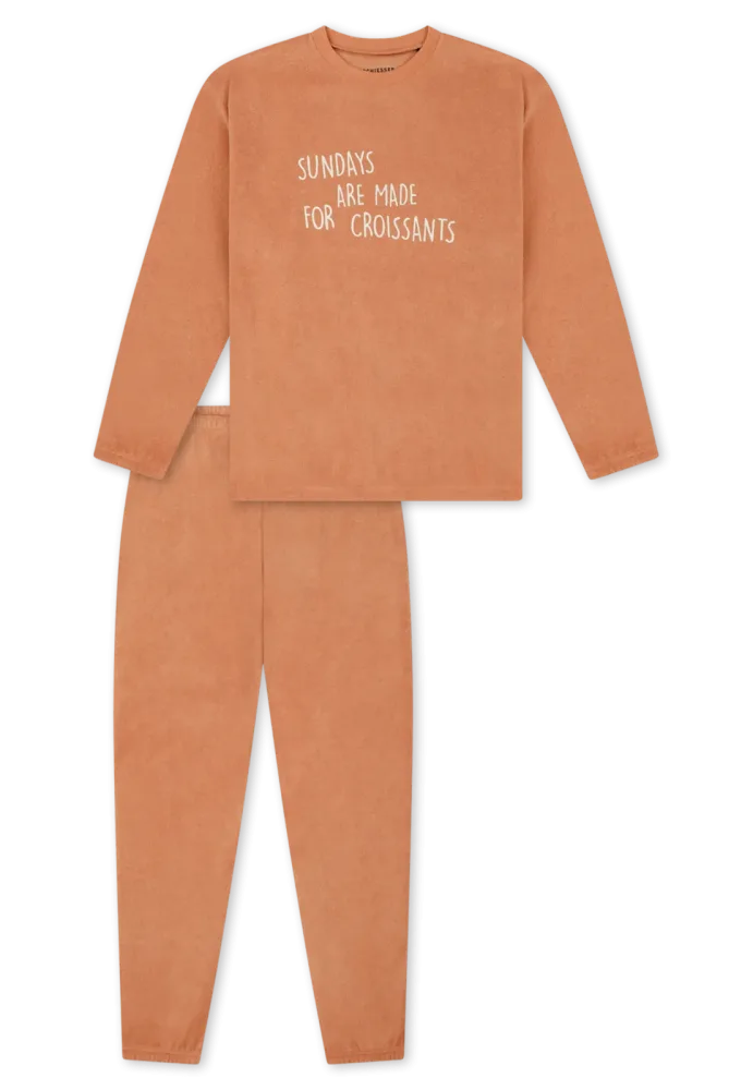 Schiesser Schlafanzug mit Bündchen Orange - Nightwear für Mädchen, Größe 6Y, 80 % Baumwolle, 20 % Polyester