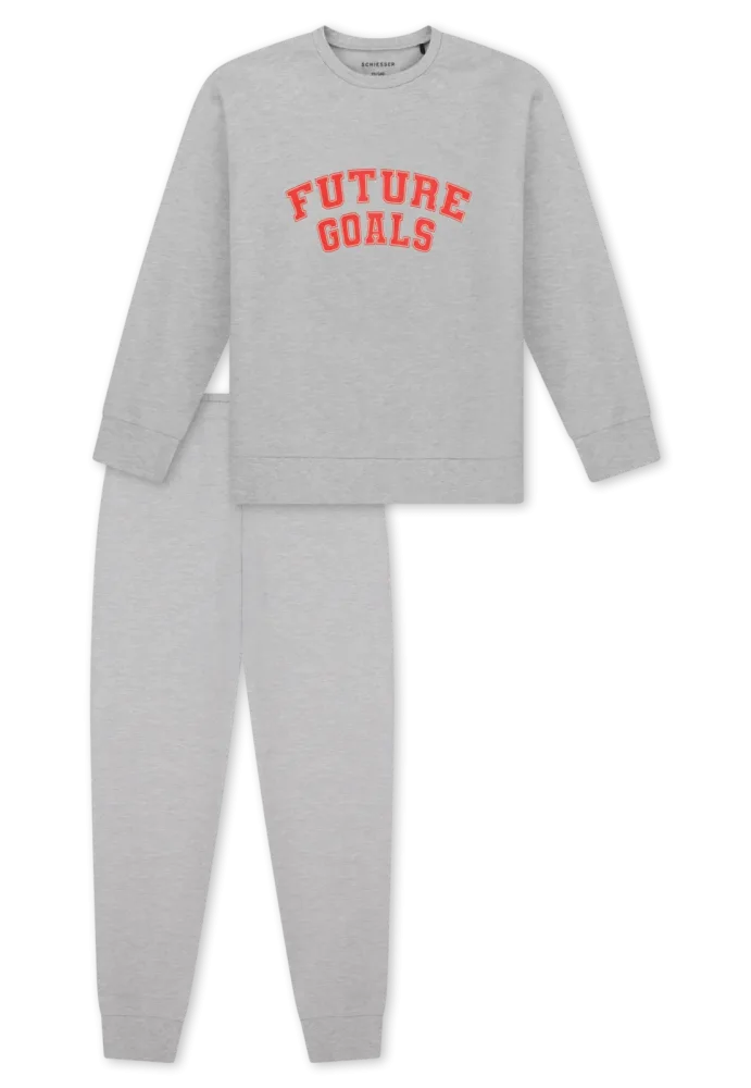 Schiesser Schlafanzug mit Bündchen Grau - Nightwear für Jungen, Größe 3Y, 100 % Baumwolle